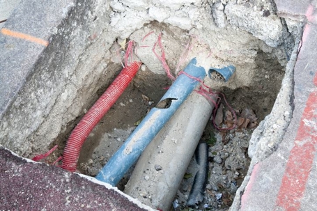 Broken sewer line